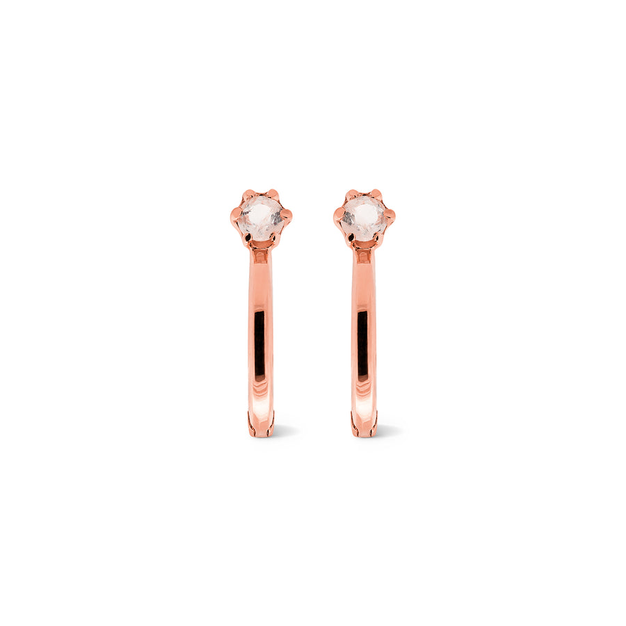 Rose Gold Debbie Moonstone Huggies