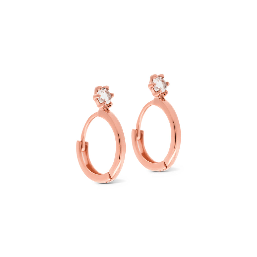 Rose Gold Debbie Moonstone Huggies