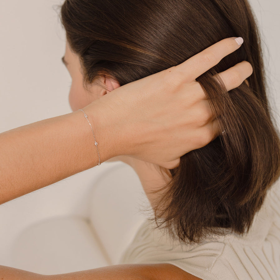 14k White Gold Isabel White Topaz Bracelet