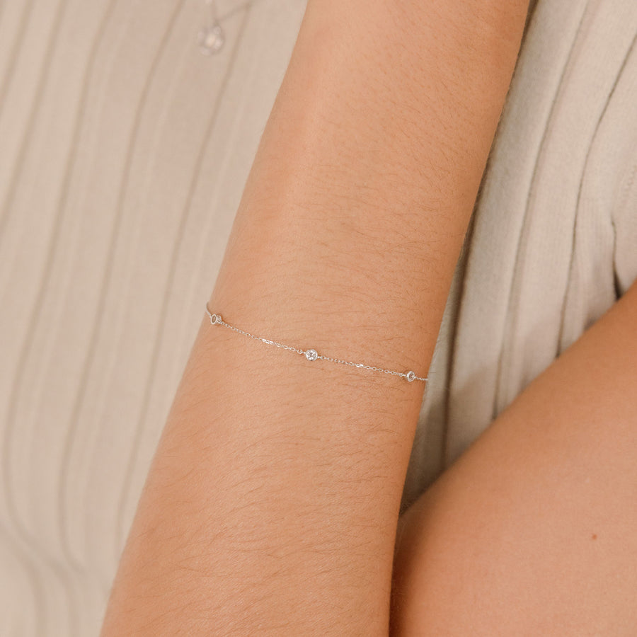 14k White Gold Isabel White Topaz Bracelet