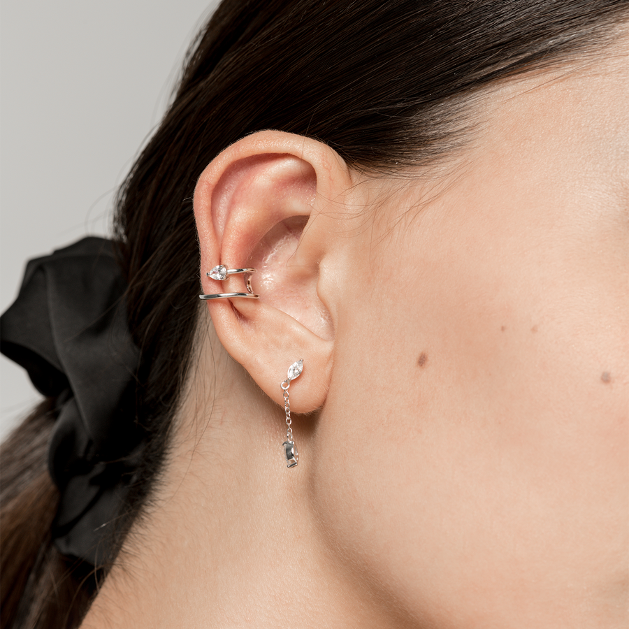 925 Silver Beverly Cubic Ear Cuff