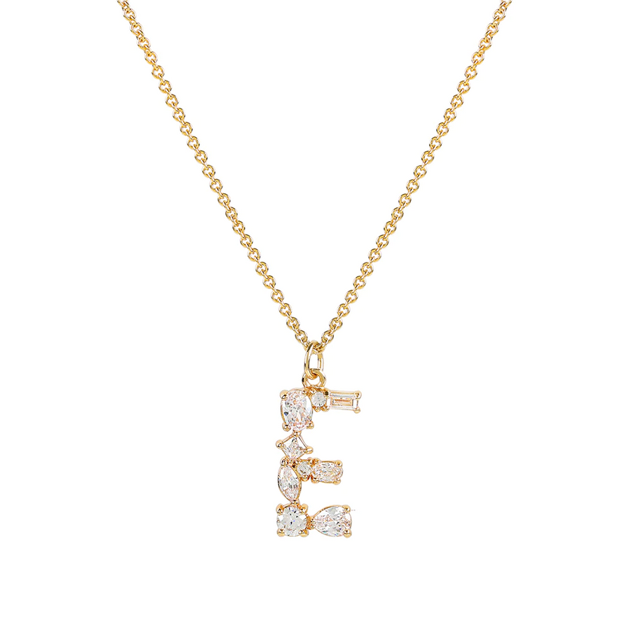 Gold Initial Cubic Necklace