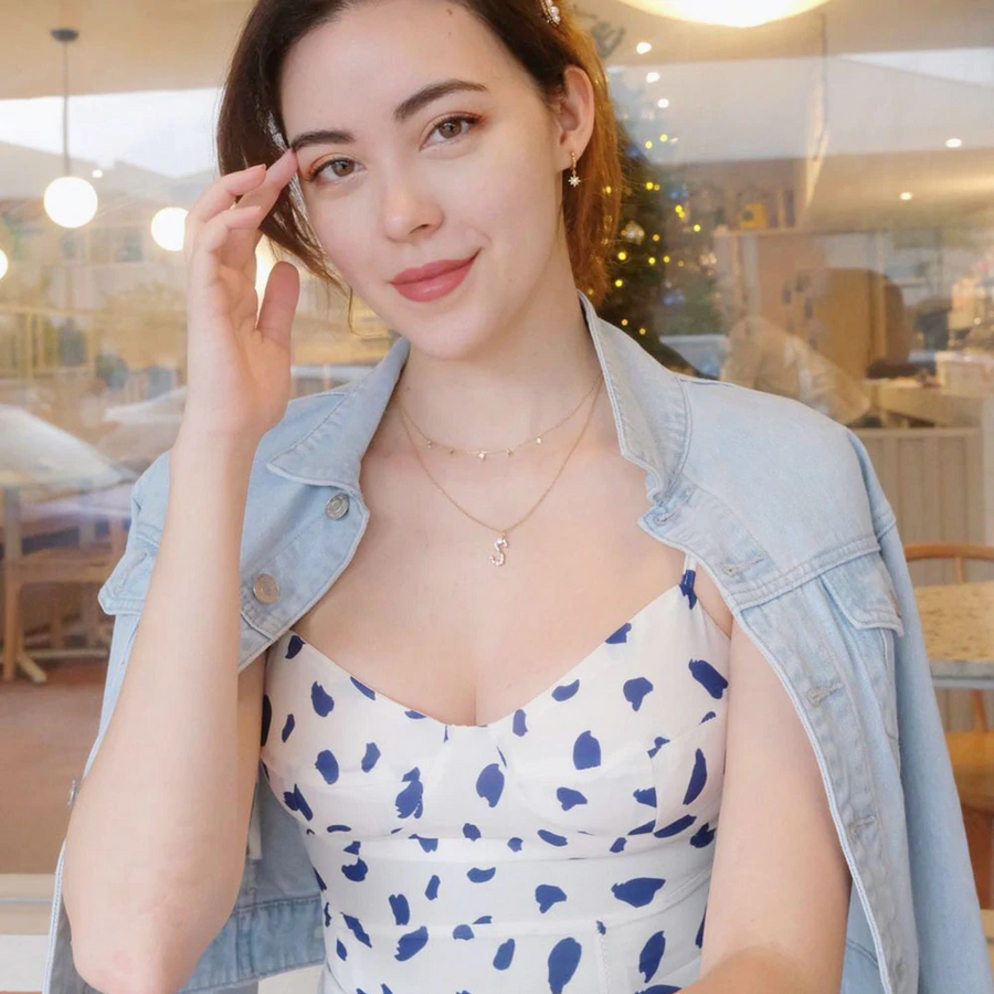 Gold Initial Cubic Necklace