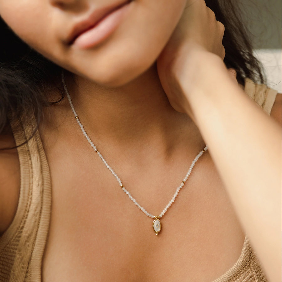 Gold Marrakech Moonstone Necklace