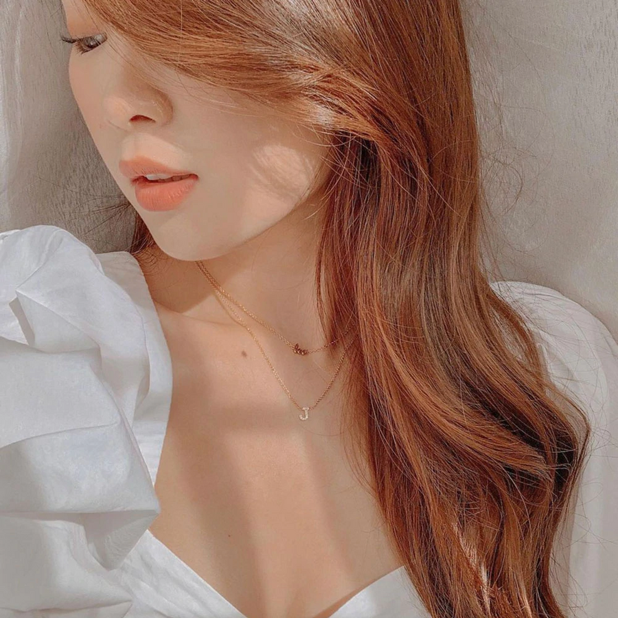 Gold Vermeil Mini Initial Cubic Necklace