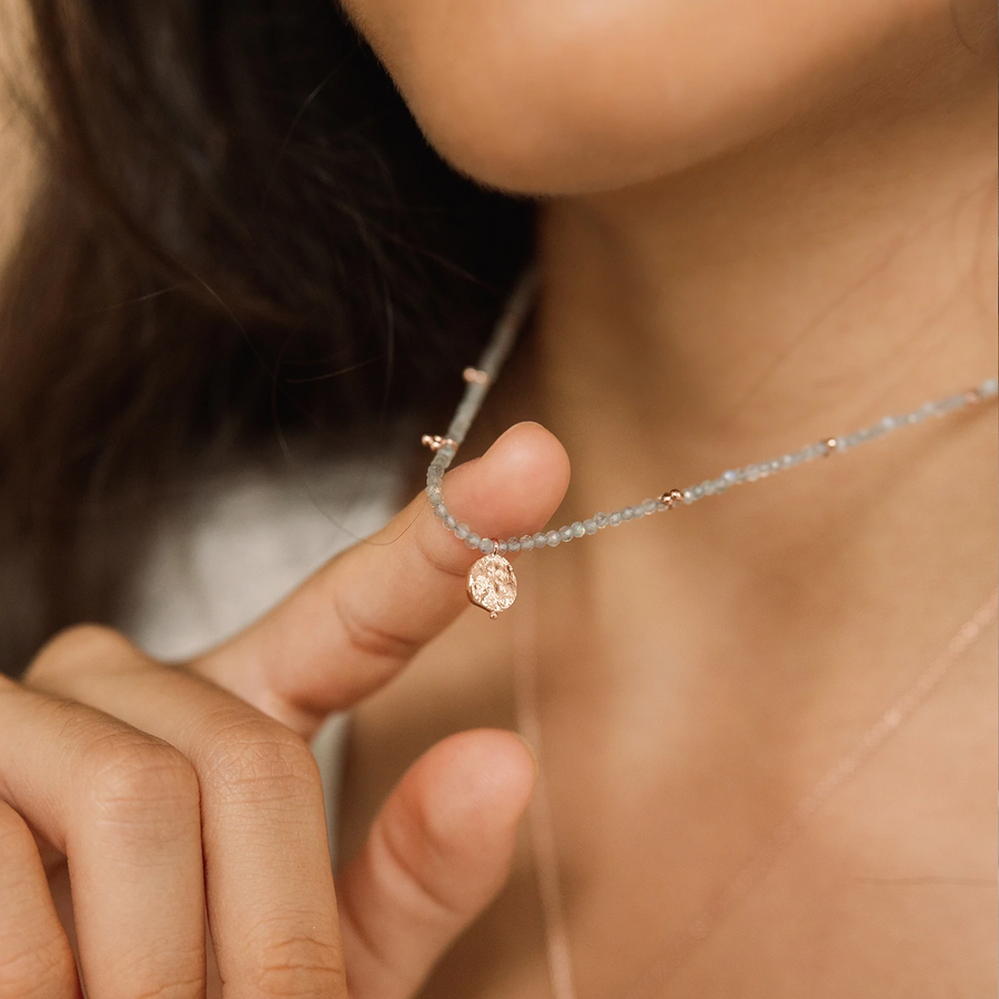 Rose Gold Sahara Labradorite Necklace