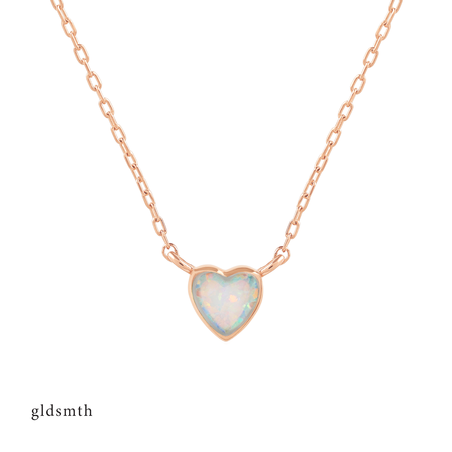 Rose gold and hot sale opal necklace