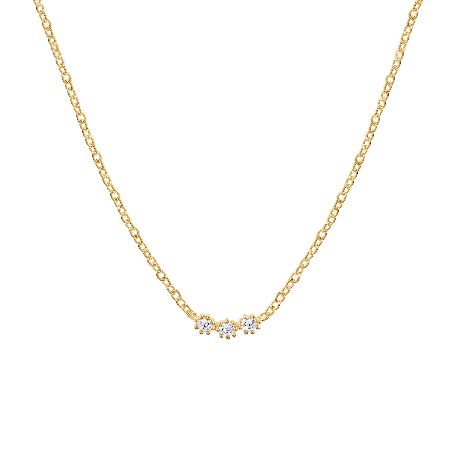 Luxurious and elegant necklace with cubic zirconia in gold