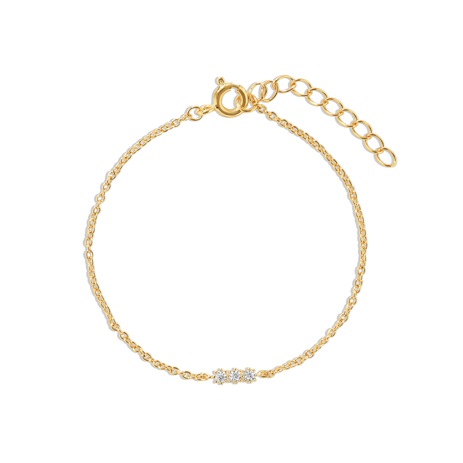 Luxurious and elegant bracelet with cubic zirconia in gold.