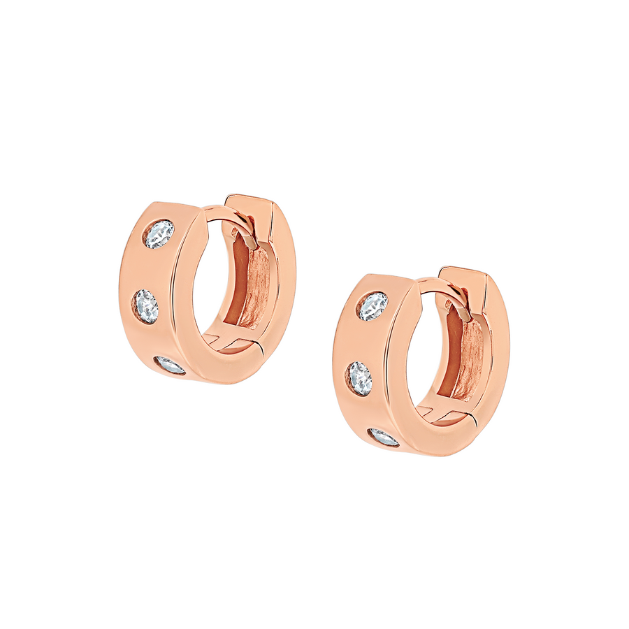Rose Gold Clara Cubic Huggies