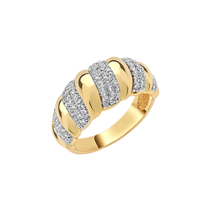 Two Tone Monique Cubic Ring