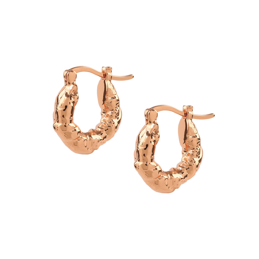 Rose Gold Dune Hoops