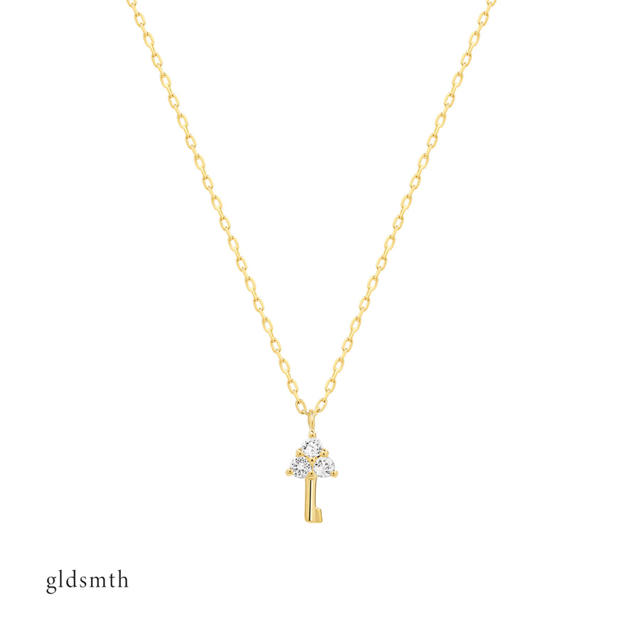 14k Gold Keyna White Topaz Necklace