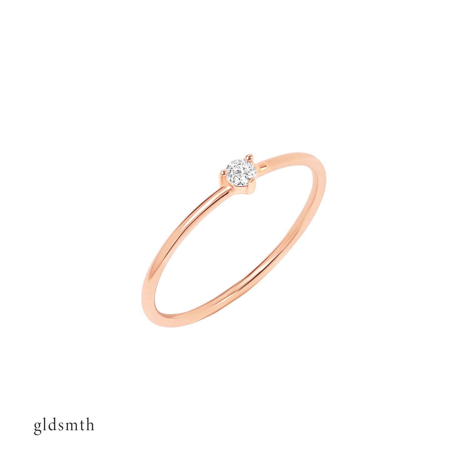 Classic and luxurious ring. Handcrafted 14k solid rose gold ring with conflict free diamond