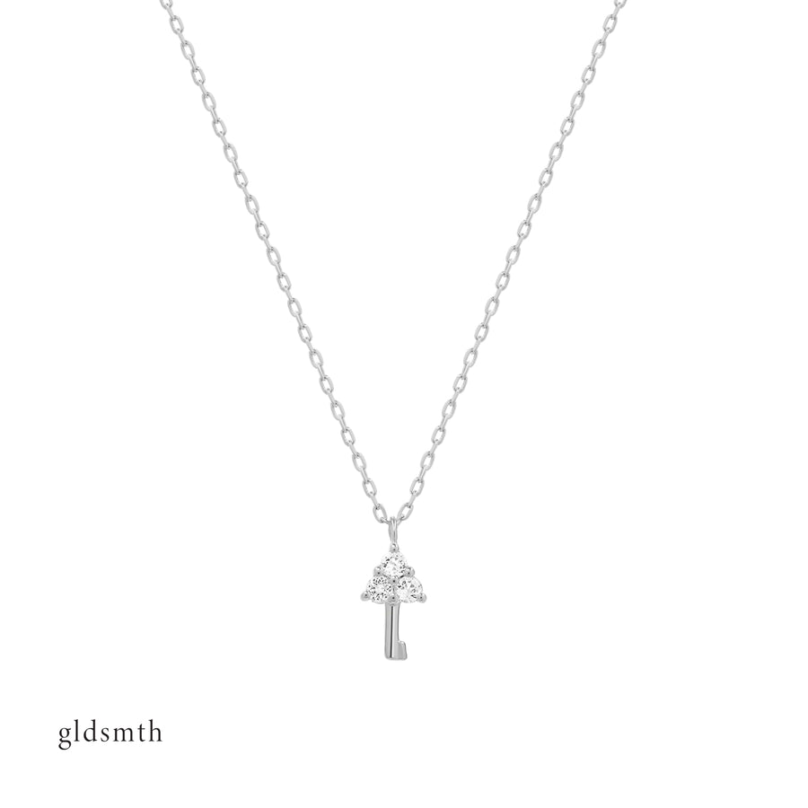 Elegant and luxurious necklace. Handcrafted 14k solid white gold necklace with white topazes