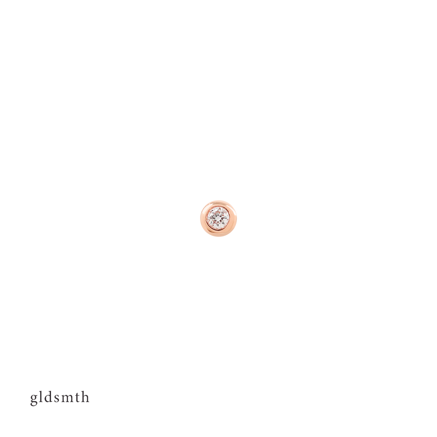 14k Rose Gold Diamond Stud (Single)