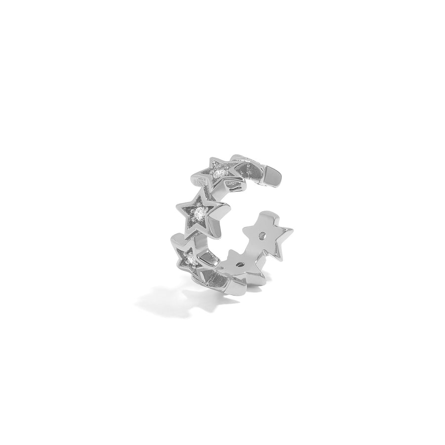Elegant and statement ear cuff. 925 silver cuff set with cubic zirconia stones.