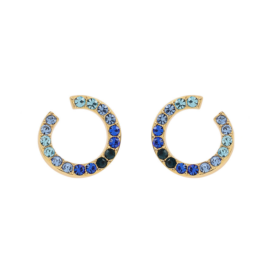 Gold Illusion Blue Ombre Studs