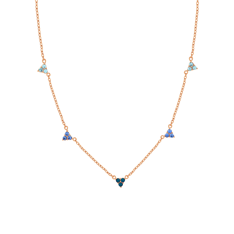Rose Gold Quinn Blue Ombre Necklace