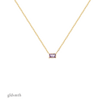 Precious and delicate hand crafted 10k solid gold necklace with tanzanite.