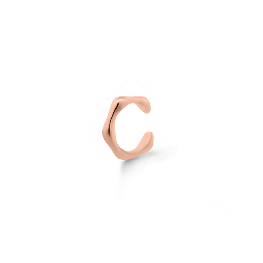 Minimalist and sleek earrings. Rose gold ear cuff.