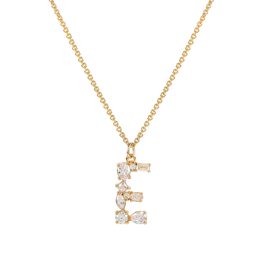 Gold Initial Cubic Necklace