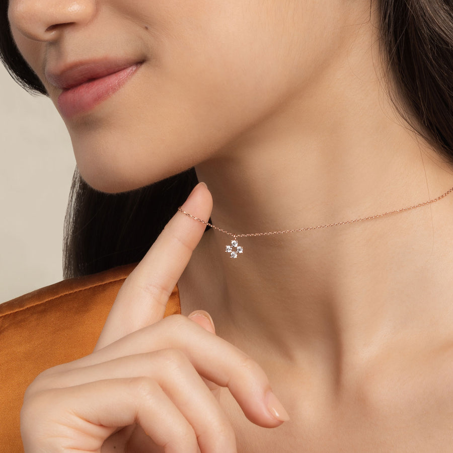 Rose Gold Joanne Cubic Necklace