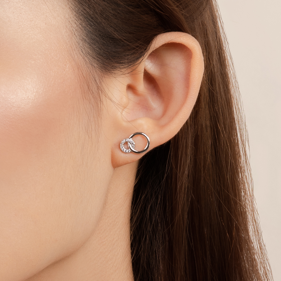 Silver Constance Cubic Studs