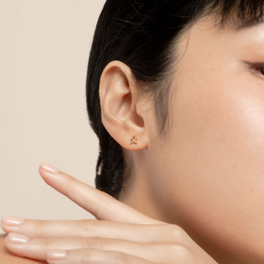 Gold Juno Cubic Studs