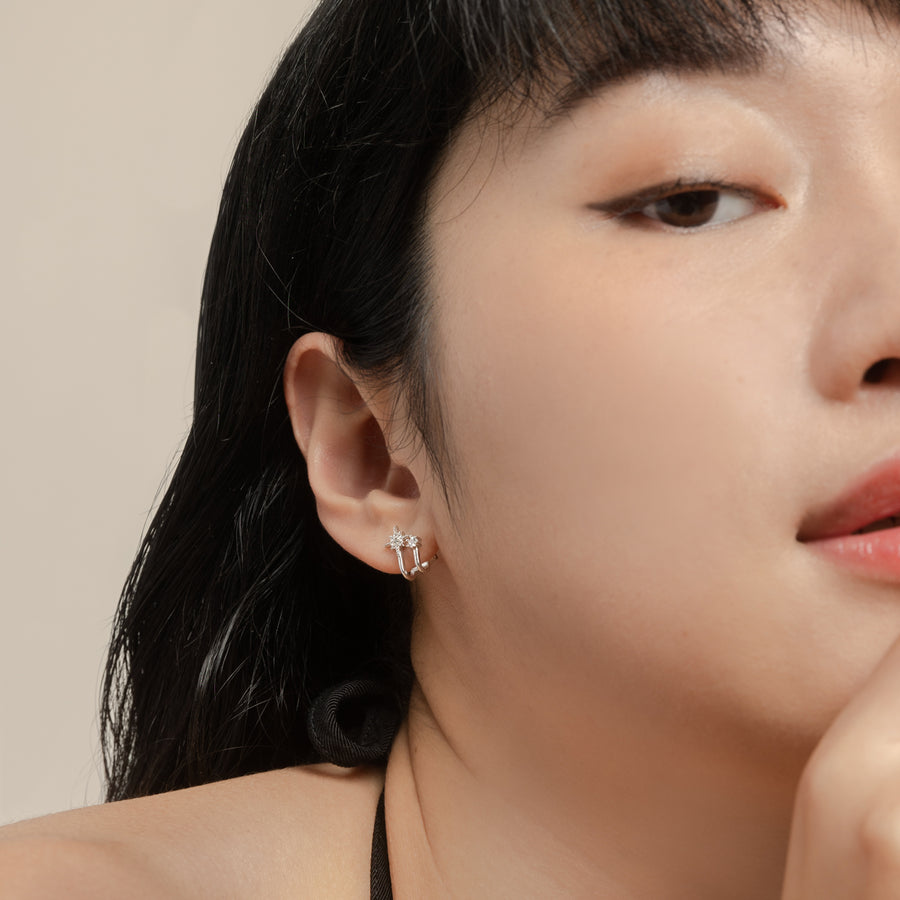925 Silver Cosmos Cubic Studs