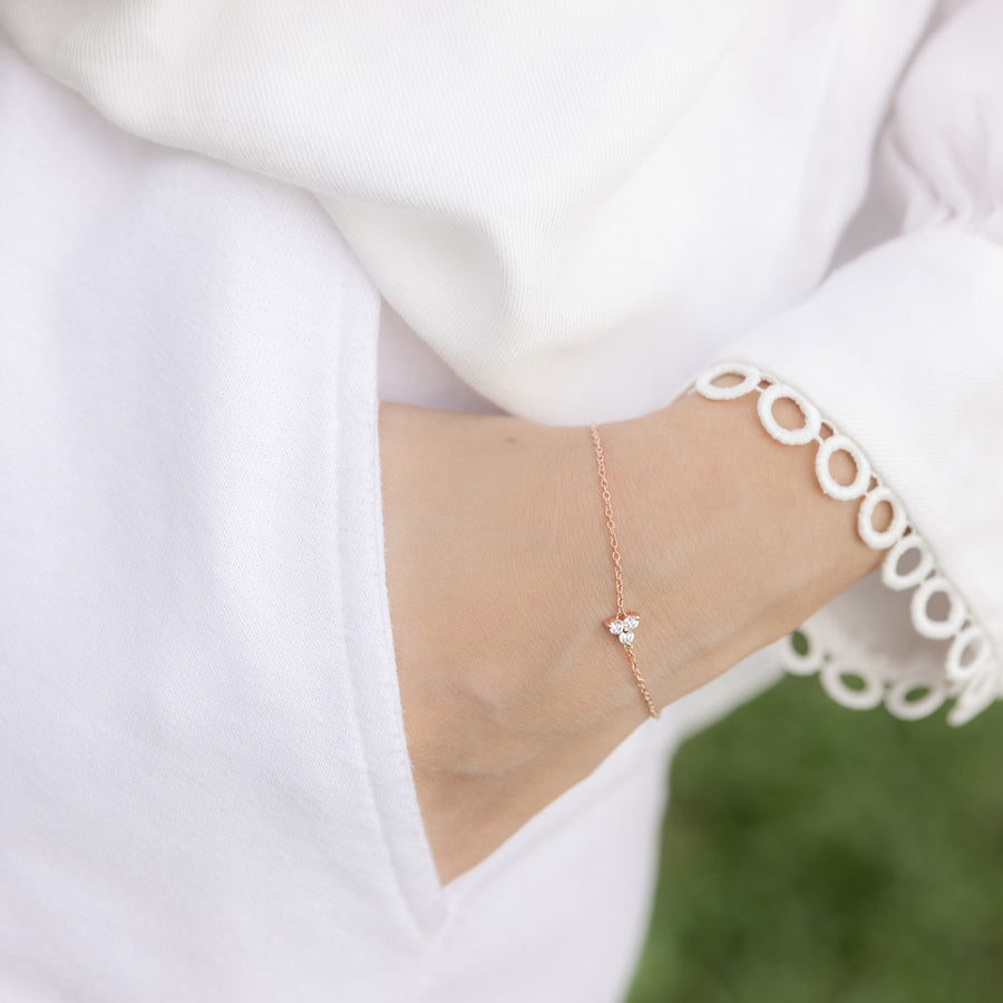Rose Gold Trinity Cubic Bracelet