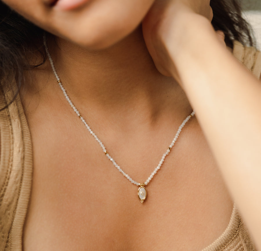 Gold Marrakech Moonstone Necklace