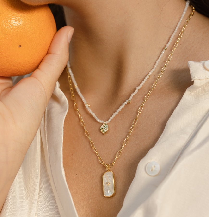 Gold Sahara Moonstone Necklace