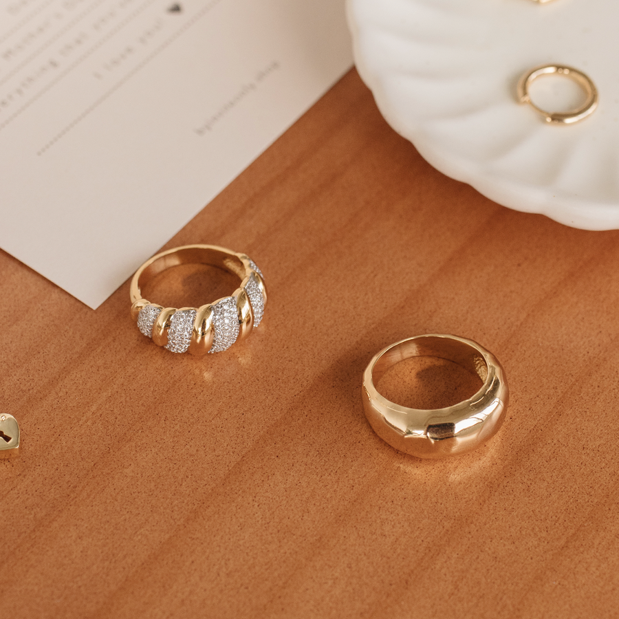 Two Tone Monique Cubic Ring