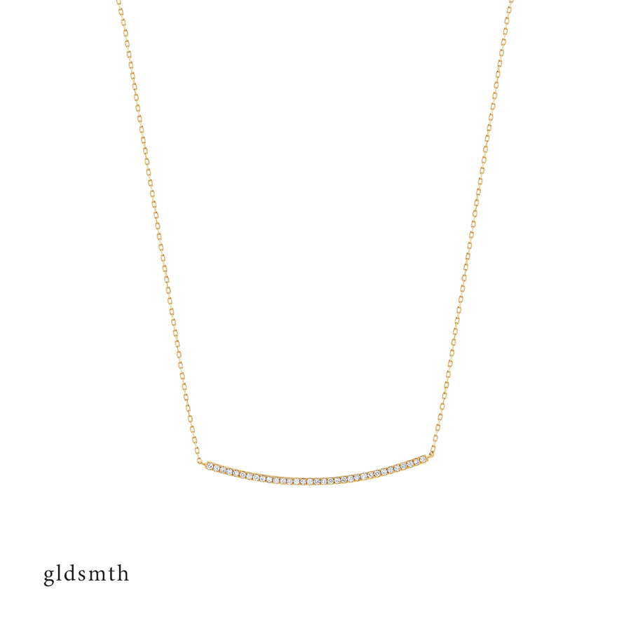 14k Gold Diamond Bar Necklace