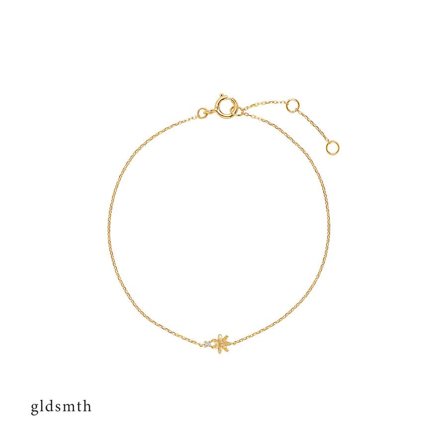 14k Gold Diamond Daisy Bracelet