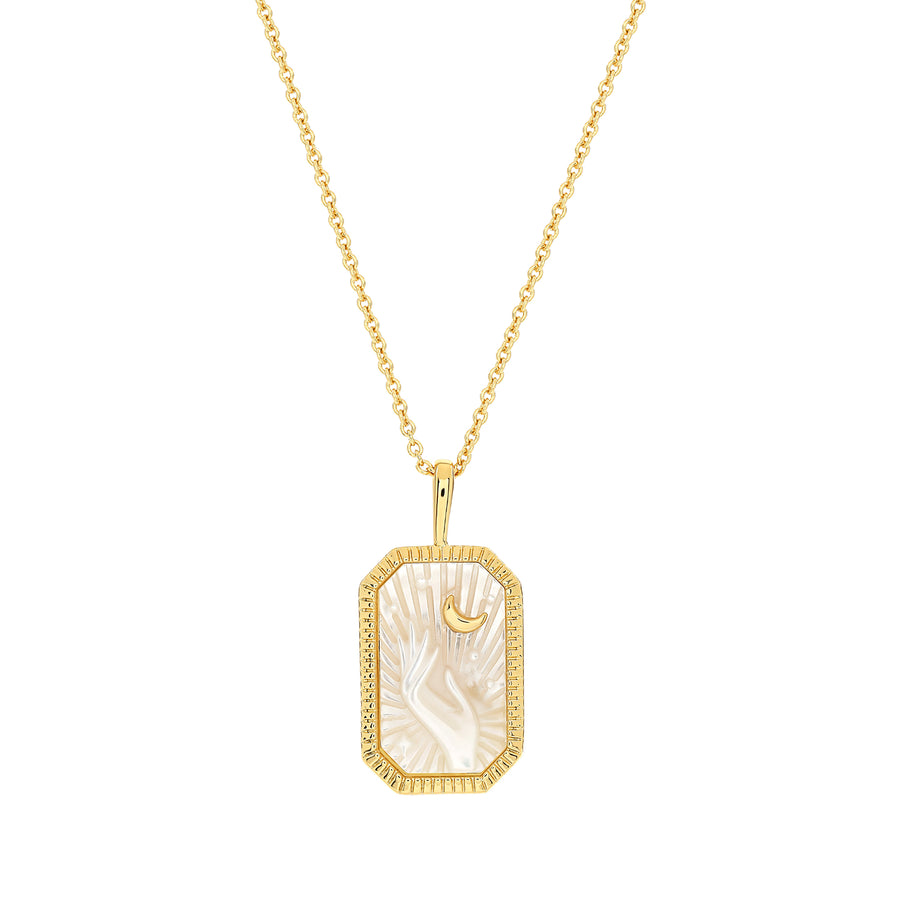 Gold Mystic Mother of Pearl Necklace