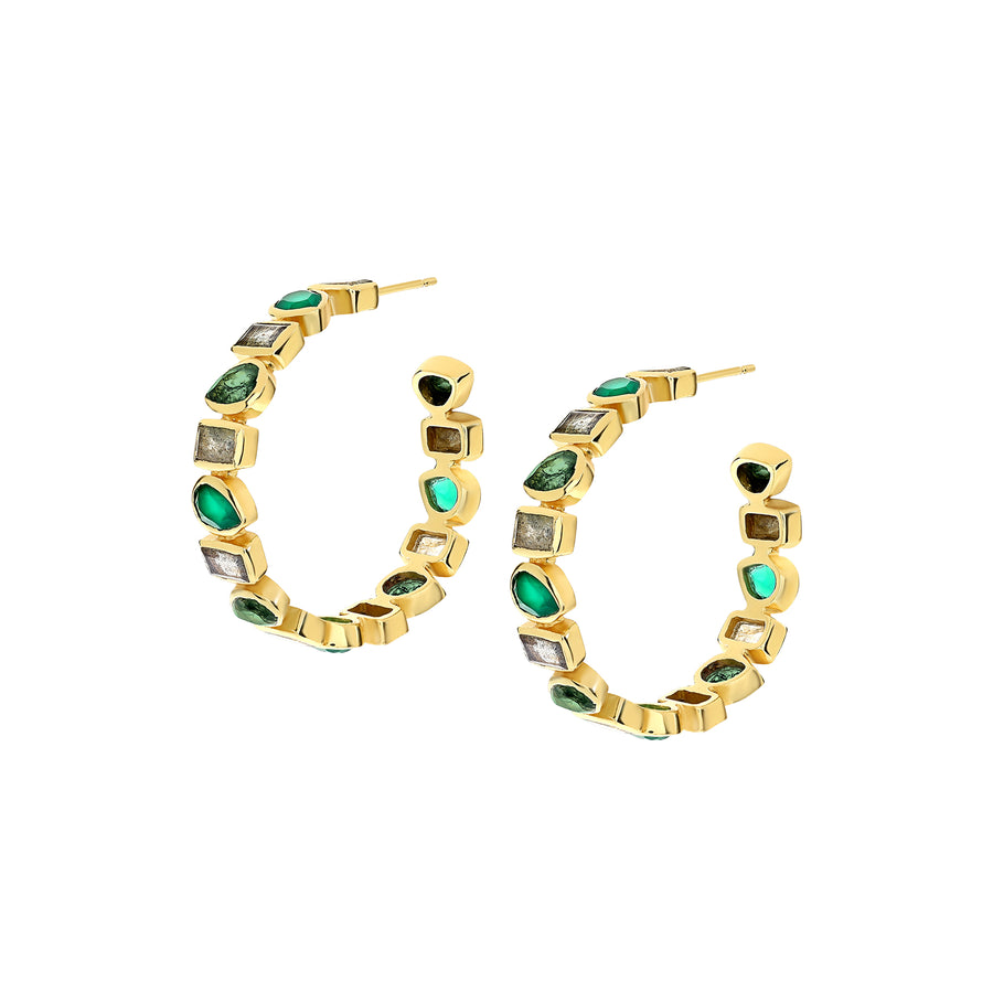 Gold Riad Gemstone Studs