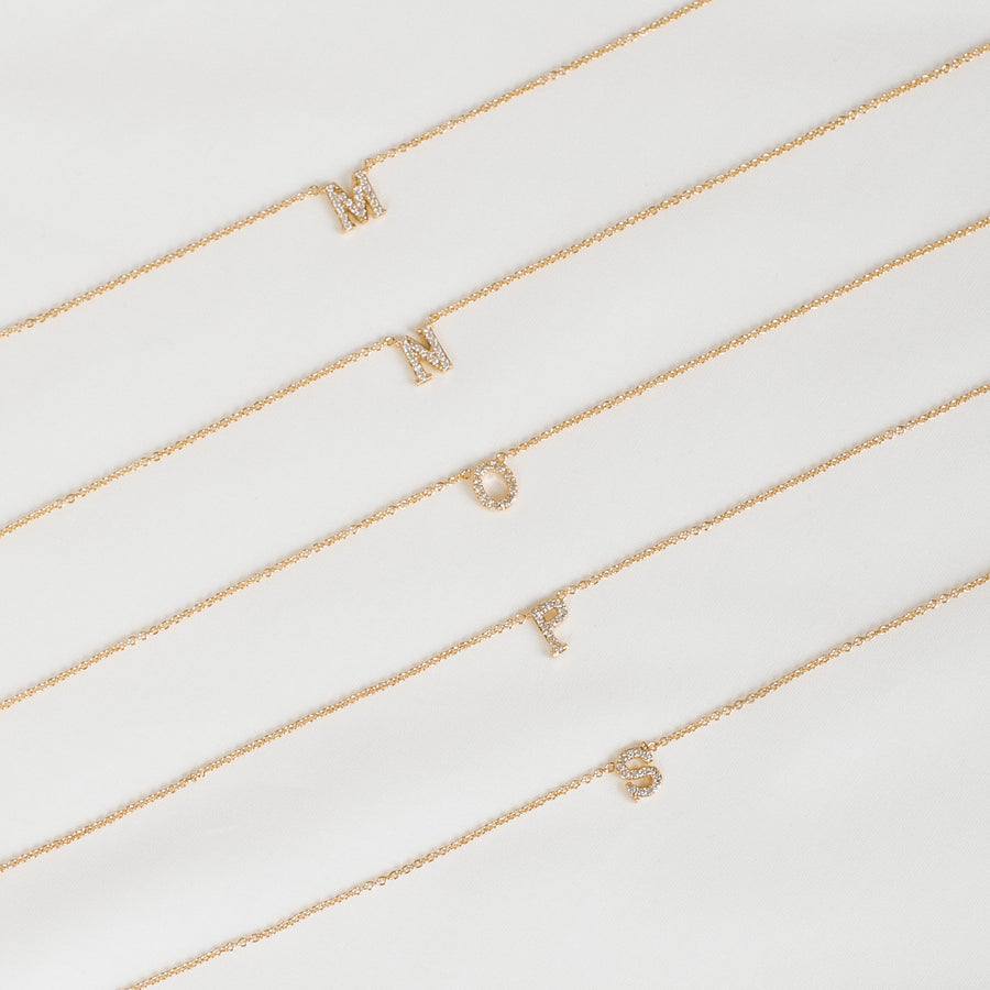 Gold Vermeil Mini Initial Cubic Necklace