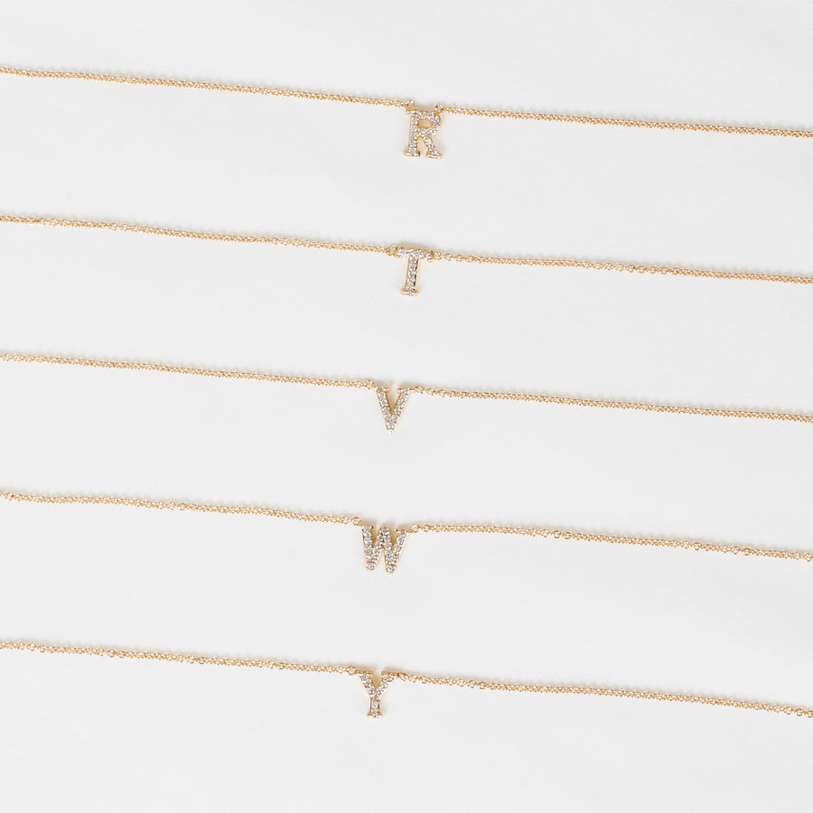Gold Vermeil Mini Initial Cubic Necklace