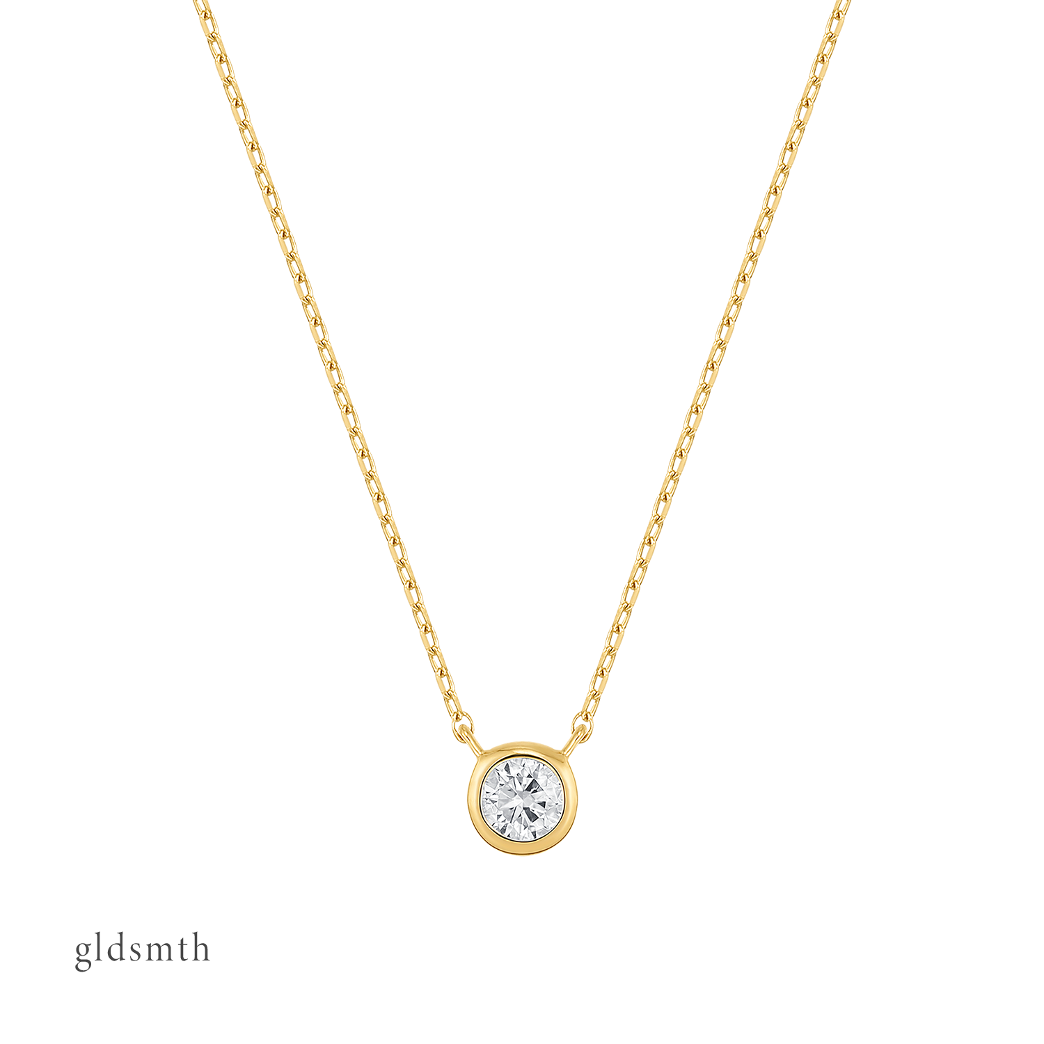 Gold bezel 2025 diamond necklace