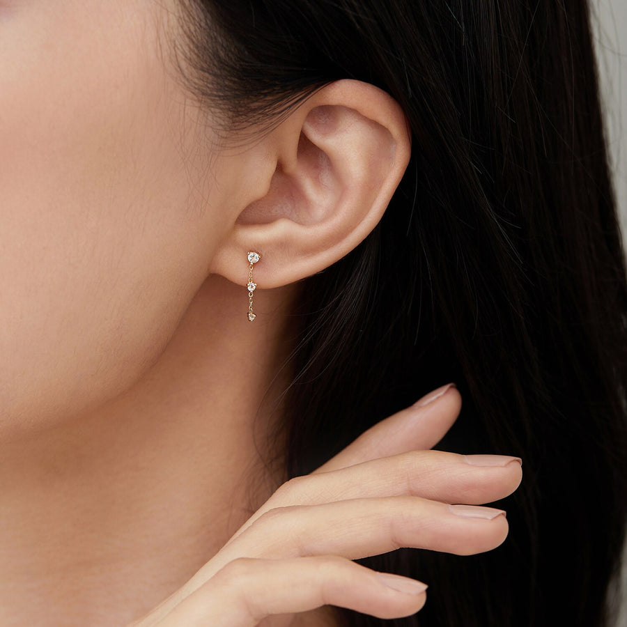 14k Gold Florence White Topaz Studs