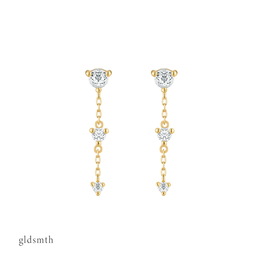 14k Gold Florence White Topaz Studs