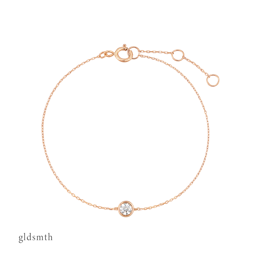 14k Rose Gold Diamond Bezel Bracelet