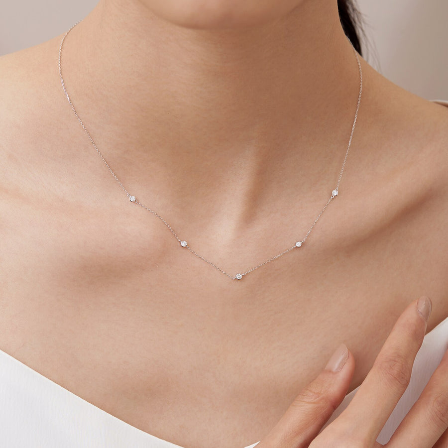 14k White Gold Diamond Sylvie Necklace