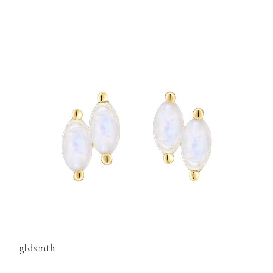 14k Gold Elodie Moonstone Studs
