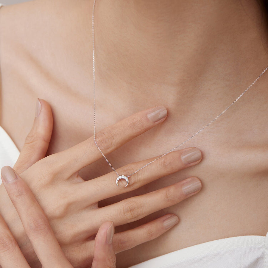 14k White Gold Selene White Topaz Necklace