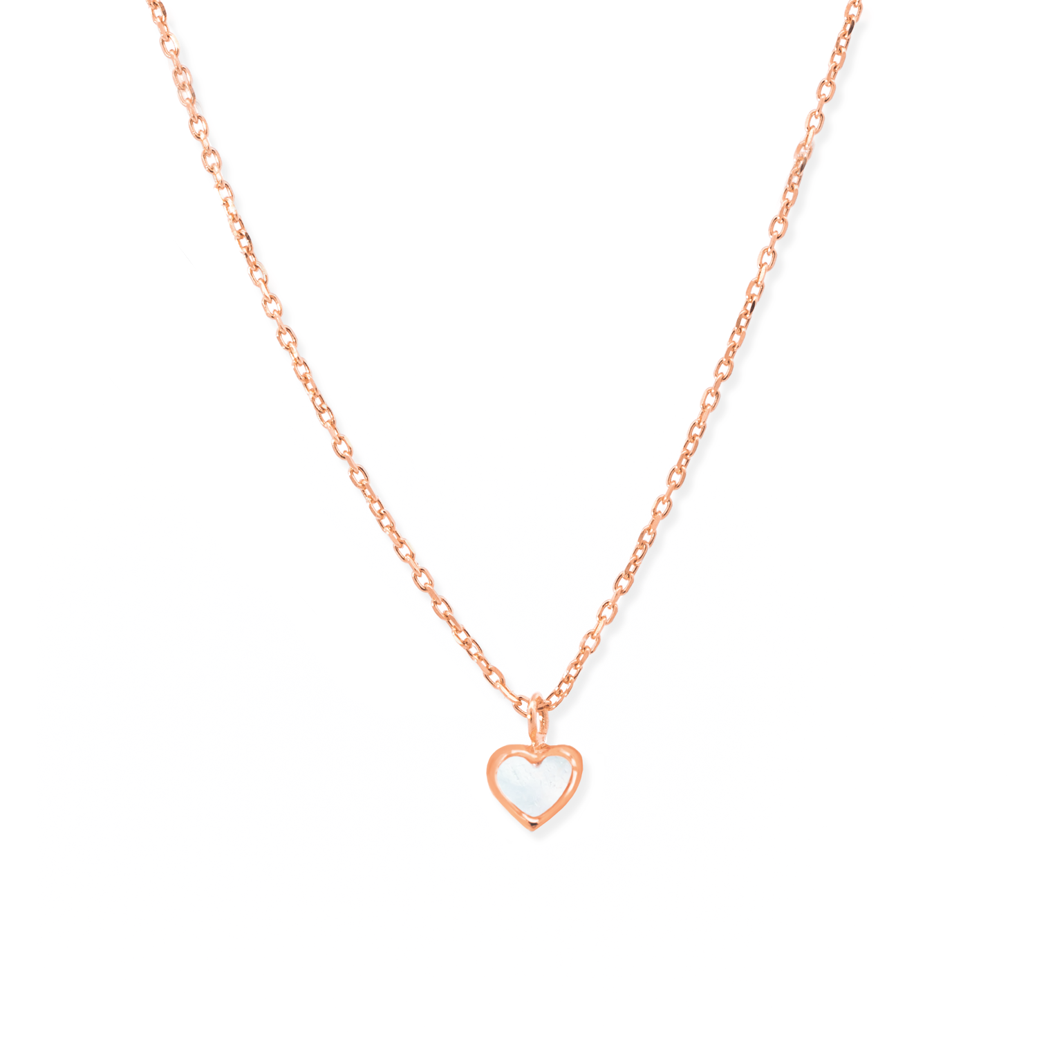 Charming and elegant necklace in rose gold with moonstone pendant.