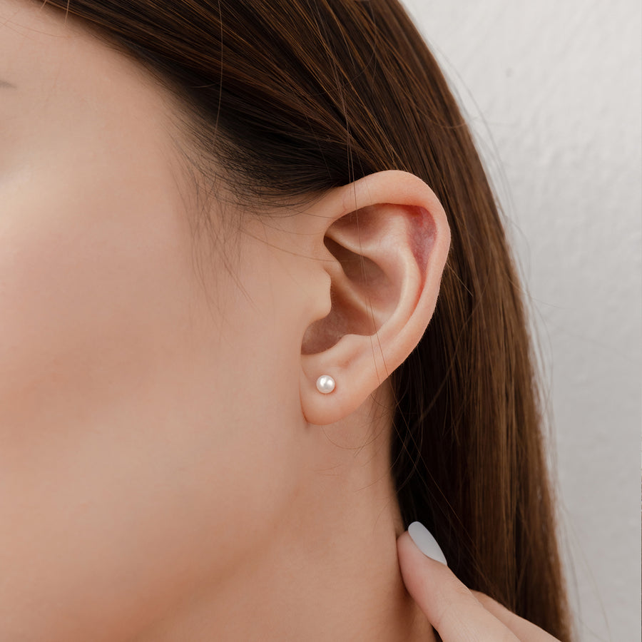 Rose Gold Basic Pearl Studs