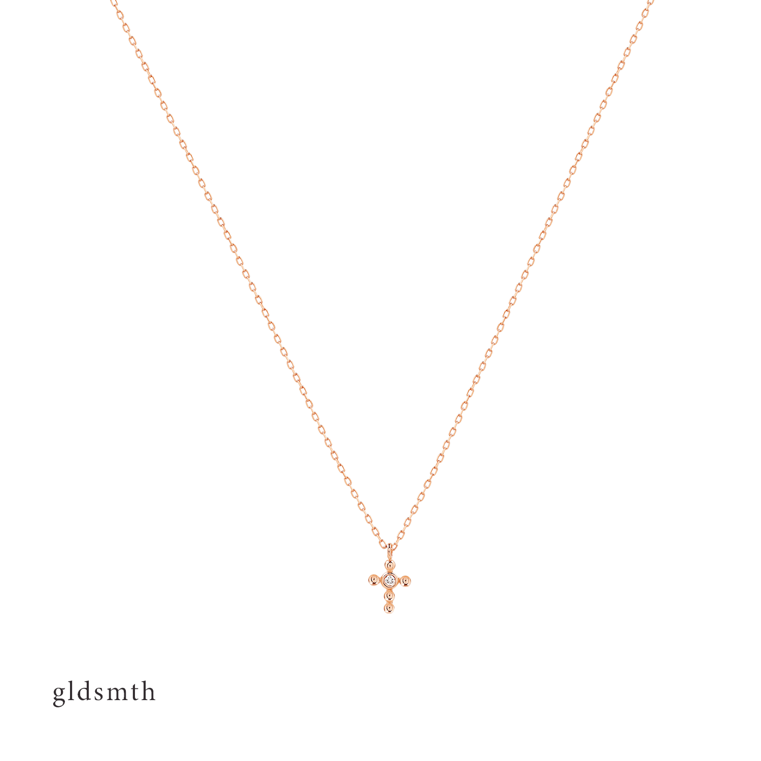 14k Rose Gold Dot Cross Necklace By Invite Only
